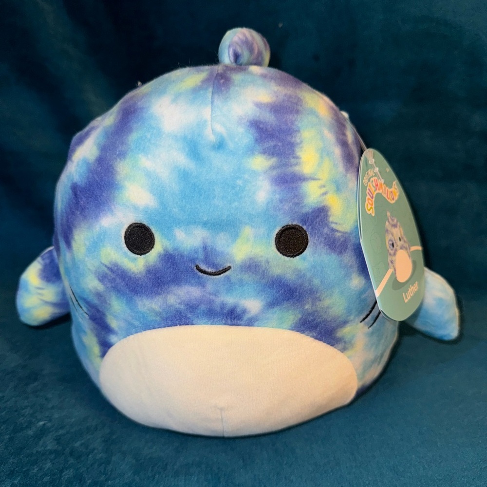 Squishmallow Luther 8 inch Blue Tie-Dye Shark 🦈